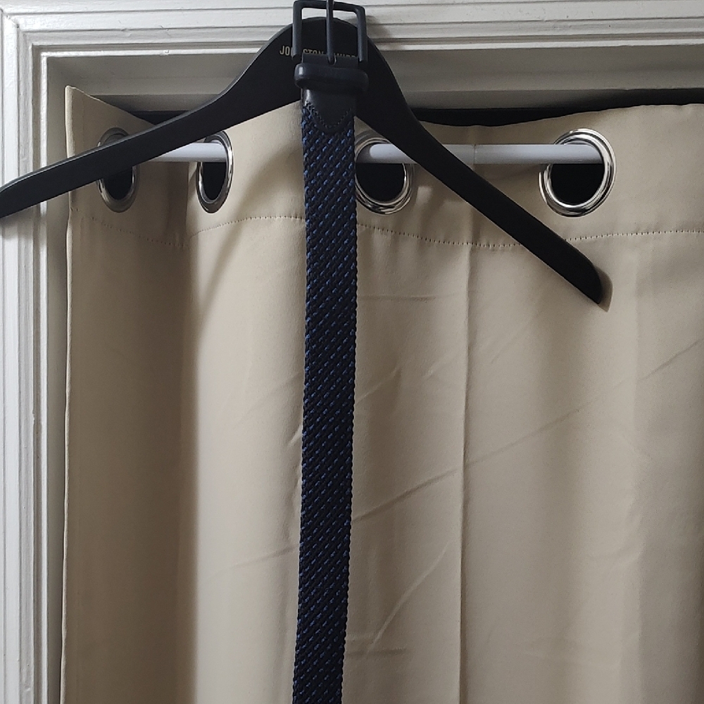 Johnston & Murphy Navy Blue Textured Belt